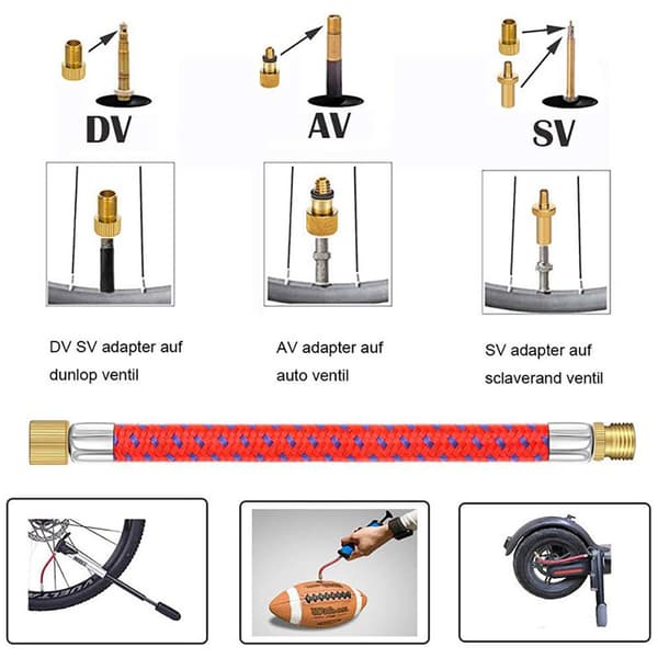 Cykelventil-adapterkit 21 dele med universelle dyser