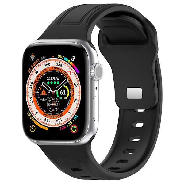 Silikonarmband till Apple Watch 38 / 40 / 41mm - Svart