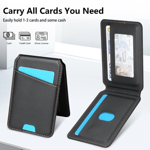 Kortholder og stativ med magnet til Samsung Galaxy S24 - Sort