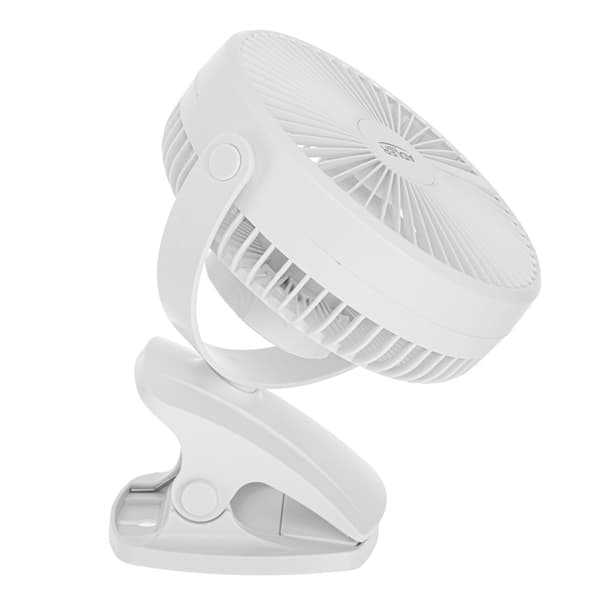 Genopladelig ventilator med klips - 3000 mAh, 360° rotation, US