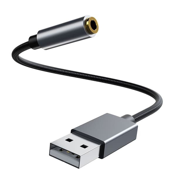 USB-A til AUX-kabel 3,5 mm 30 cm