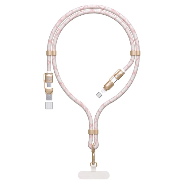 Dudao 4in1 USB-kaapeli ja kaulanauha USB, USB-C ja Lightning PD