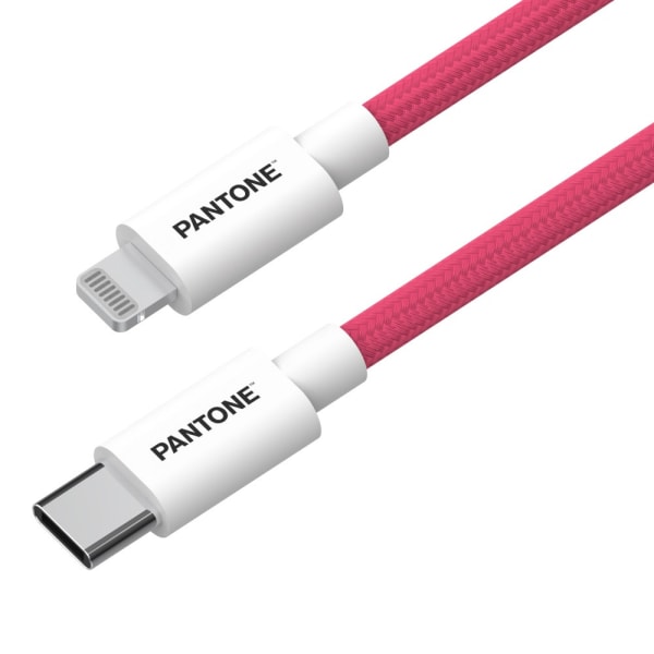 Pantone USB-C - Lightning-kaapeli MFi 1,5m - Pinkki 184C