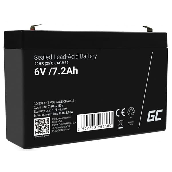 Green Cell AGM VRLA Akku 6V 7.2Ah