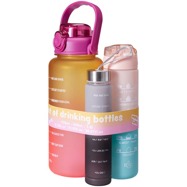 Vattenflaskor 3-pack - 270ml, 650ml och 1800ml / Vattenflaskset