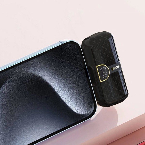 Powerbank 5000mAh med lightning-stik - Sort