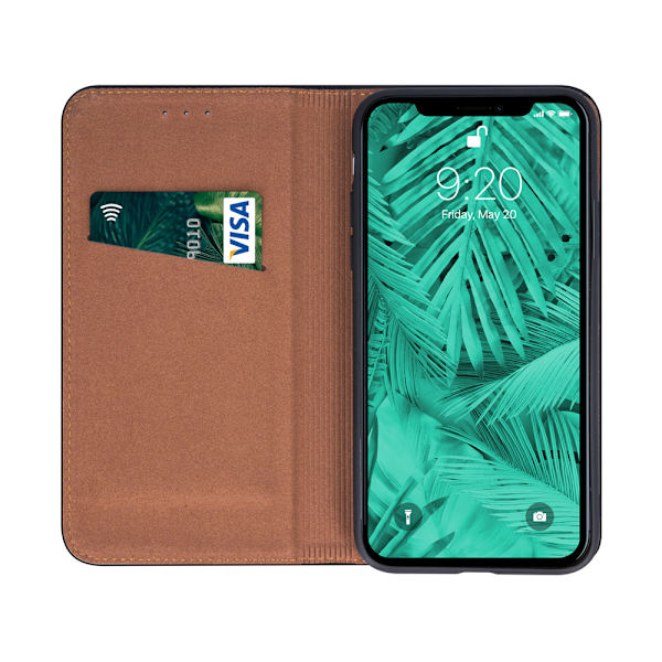 Lædercover med stativ til iPhone 14 Pro Max  black