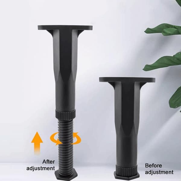 Justerbare møbelben i plast 9–16 cm 10-pak / sorte støtteben /