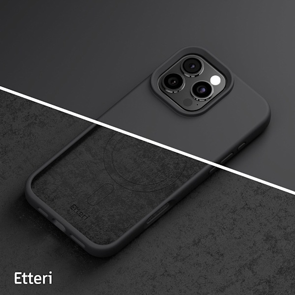 Etteri Silikoni kotelo MagSafe iPhone 16 Pro Maxille - musta