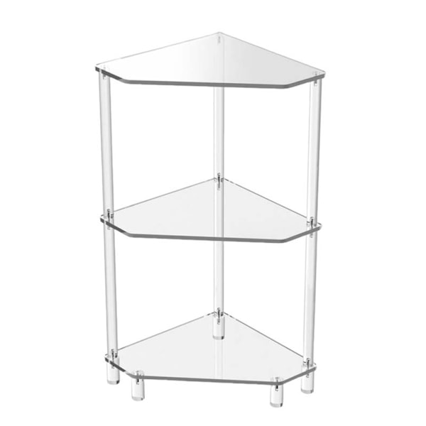 Hörnhylla i transparent plast 30x30x65cm