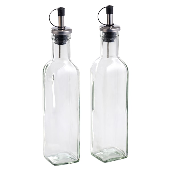 Öljypullot ja etikkapullot nokalla - 2-pack tarjoiluun ja säily