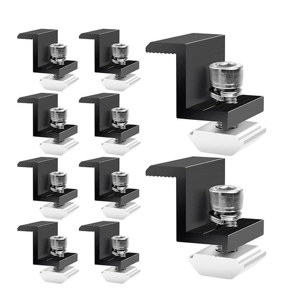 Ändklämma i aluminium – 30 mm fäste för solpaneler, 10-pack