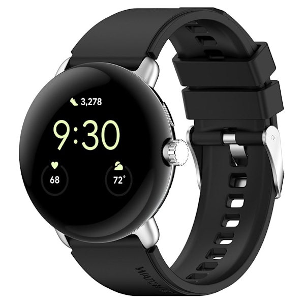 Silikonearmbånd til Google Pixel Watch 1 / 2 - Sort