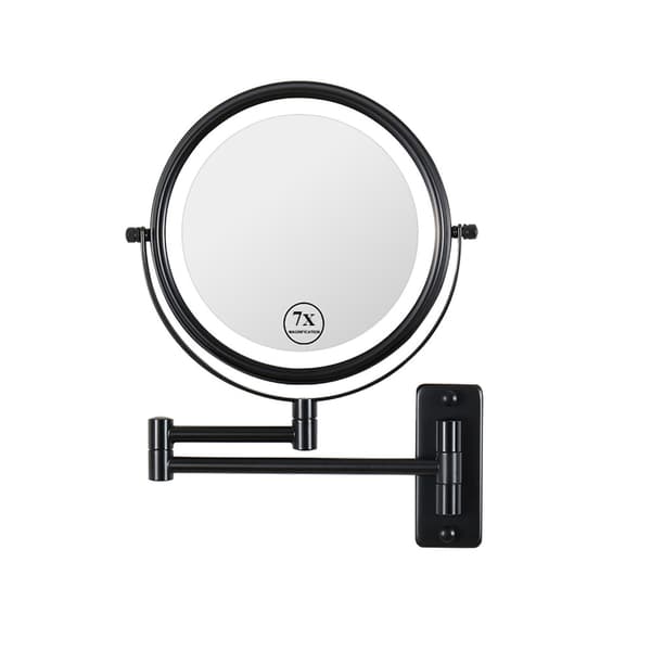 Make-up-spejl med 7x forstørrelse og LED-lys