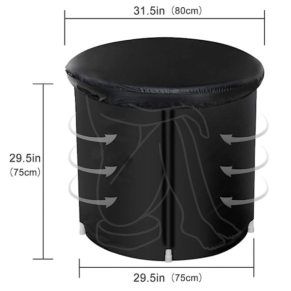 Kompakti ja kannettava kylmä kylmäkylpyamme 75x75cm korkean tih