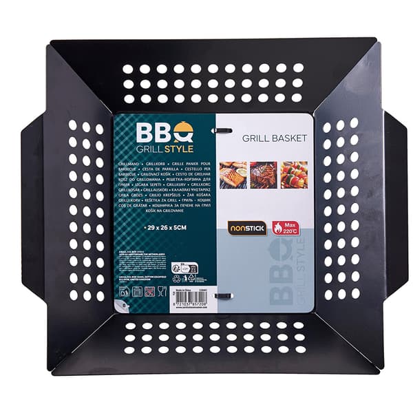 Grillkorg i metall med non-stick 29 x 26 x 5 cm / perforerad gr