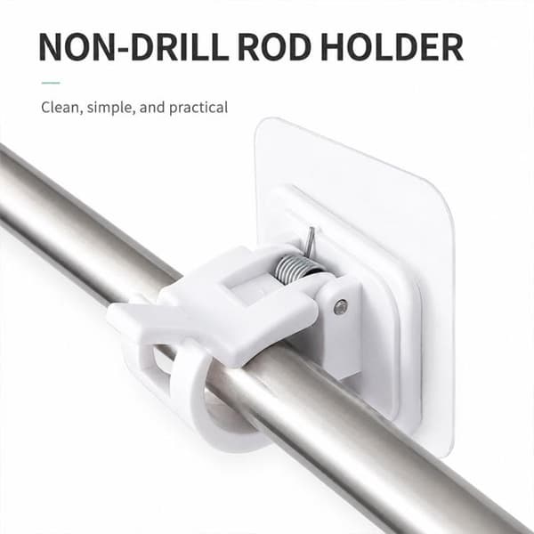 Borrfri teleskopgardinstång 30-50cm med clips 4-pack - Vit / Sp