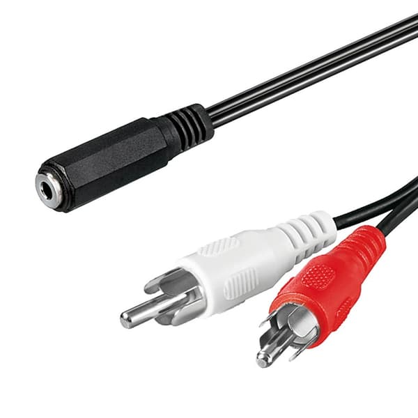 Goobay Audio -sovitinkaapeli 3,5 mm naaras - RCA 1,4 m