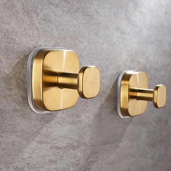 Väggkrok med sugpropp - Guld / sugproppskrok för badrum / vakuu