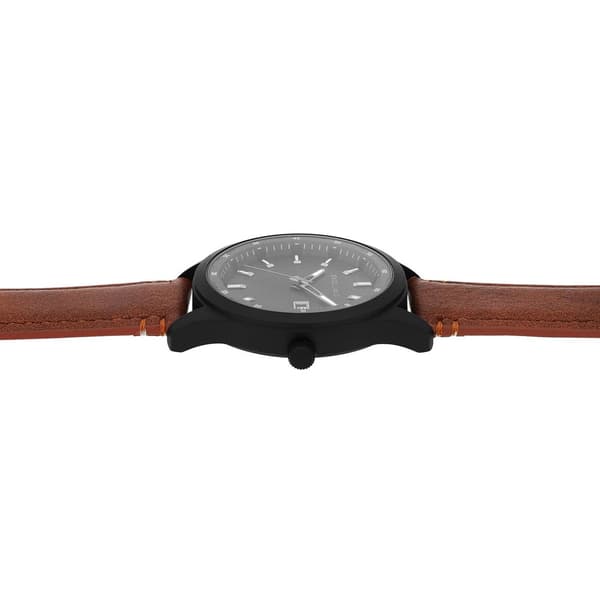 Excellanc Herreur 44 mm – sort med brun kunstlæderrem