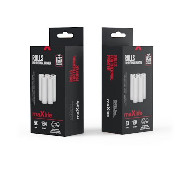 Maxlife pappersrulle till etikettskrivare 5-pack – Termiskt pap