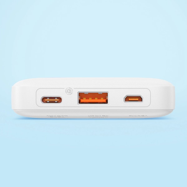 Baseus Airpow powerbank 20W 10000mAh med dubbel laddning - Vit