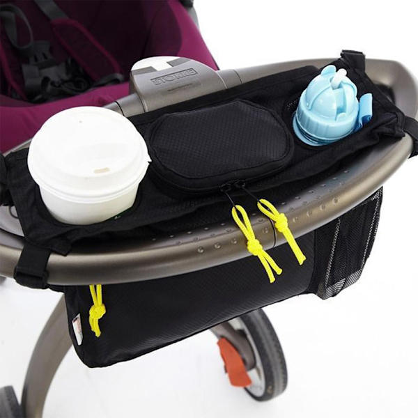 Förälderkonsoll för barnvagn med smart förvaring