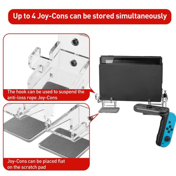 Vægbeslag i klar plast til Nintendo Switch 1/2