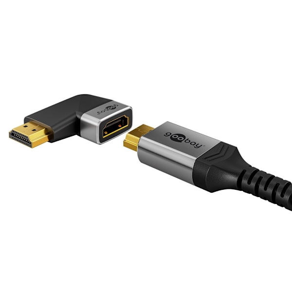 Goobay vinklad HDMI-adapter 270° för 8K 60Hz guldpläterad