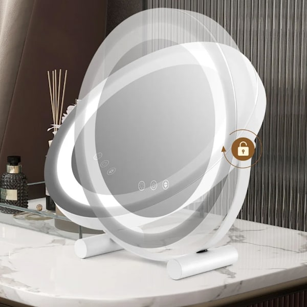 Sminkspegel med LED-belysning – 30 cm