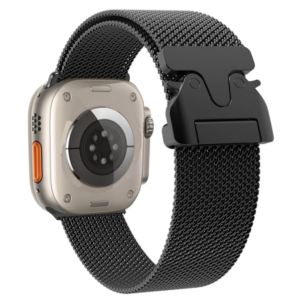 Milanese-armbånd til Apple-ur 42/44/45/46/49 mm - Svart