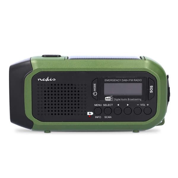 Nedis Nødradio med håndsving og solcellepanel - DAB+/FM med pow