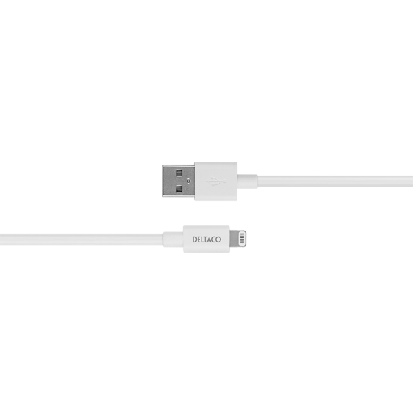 Deltaco USB-Lightning-kaapeliin MFi 3m - Valkoinen