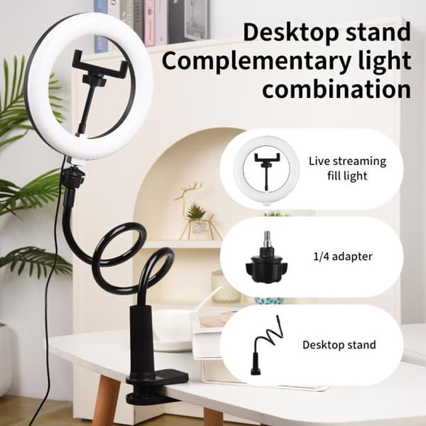 LED-Ring med flexibelt bordsstativ