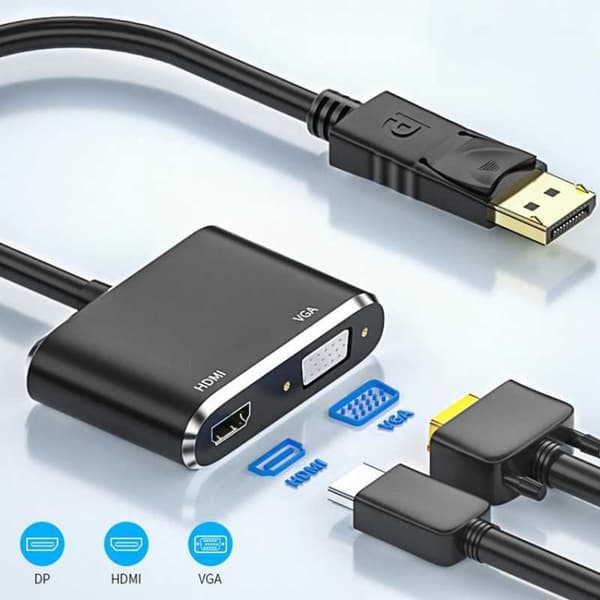 DisplayPort til HDMI- og VGA-adapter 4K / 1080p