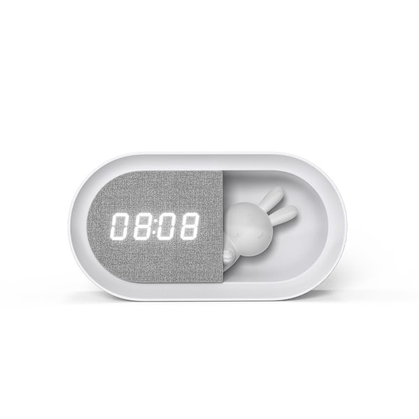 Forverer LED Väckarklocka med nattbelysning - Bunny/Vit
