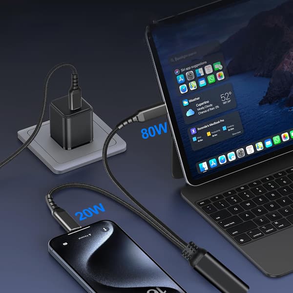 PD 100 W USB-C-datakabel / USB-C til USB-C-kabel 100 W