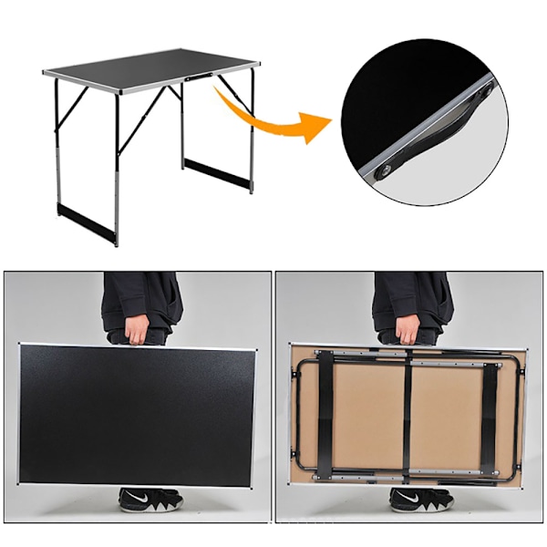 Foldbart aluminiumsbord med justerbar højde
