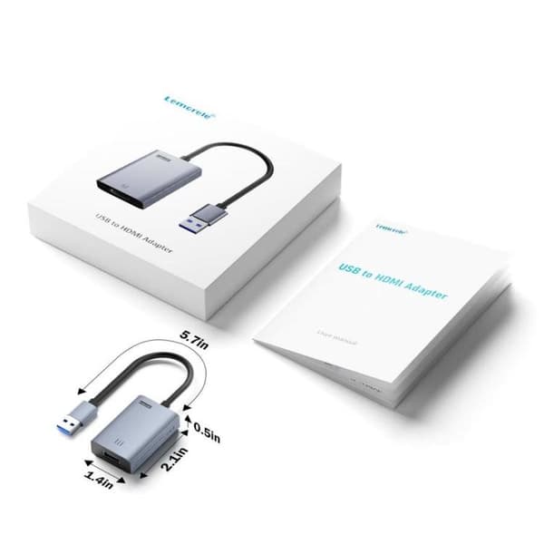 Lemorele LC06 Plus USB til HDMI-adapter / videoadapter til skær