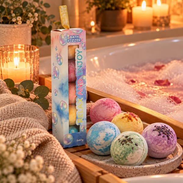 Badbomber 5-pack med olika dofter / Badkulor / Badbomber