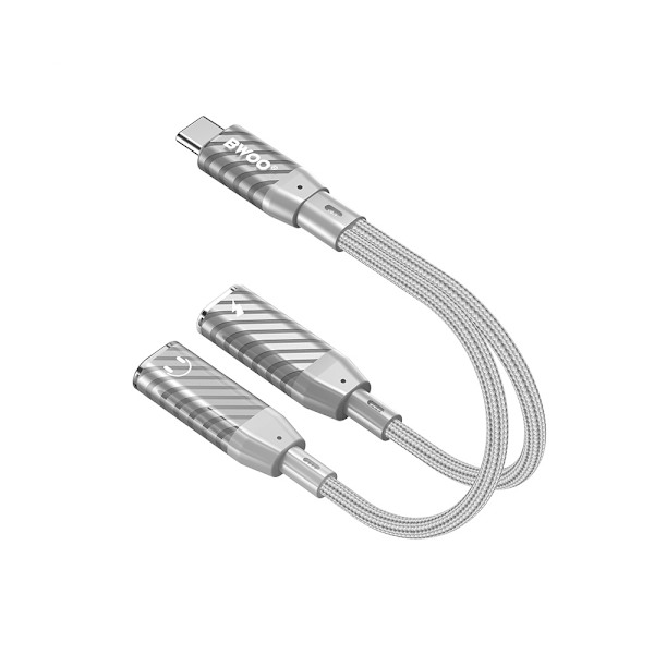 BWOO USB-adapter USB-C til 2xUSB-C til opladning og lyd