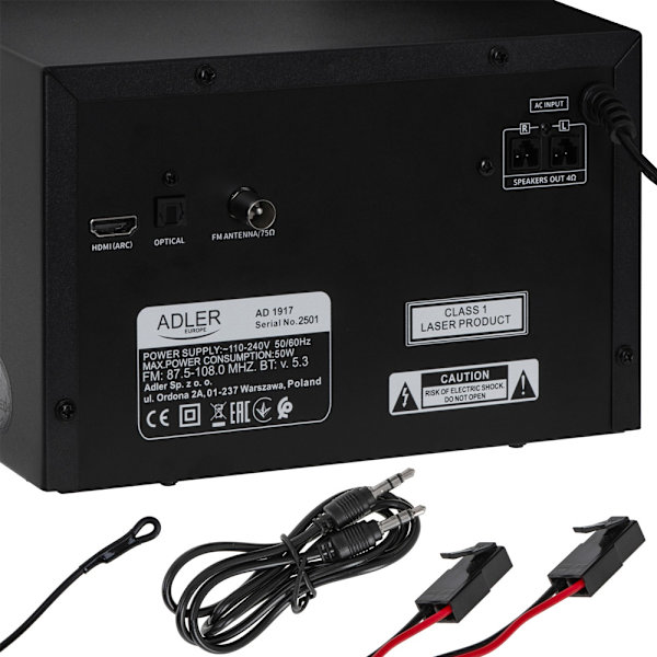 Ministereo med CD, Bluetooth 5.3, USB og FM-radio - 2 x 25 W RM