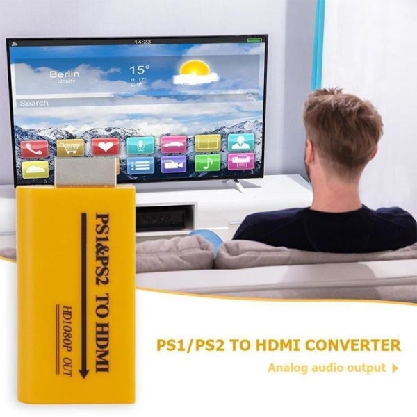 Adapter for PS1/PS2 til HDMI