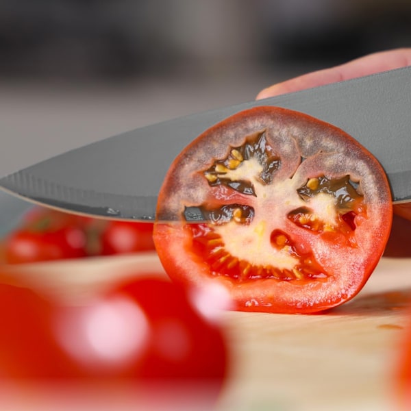 Masterchef-knivsæt med 5 knive i en knivblok - Grå - Kendt fra