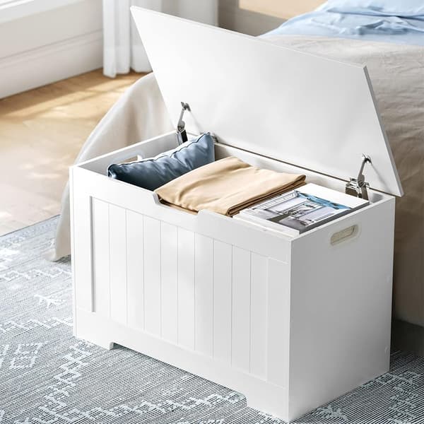 Förvaringsbänk med lock 76×40×48 cm – Vit