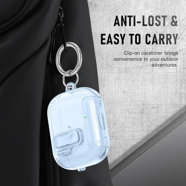 Etui med stativ til AirPods Pro 3 – Gennemsigtig blå
