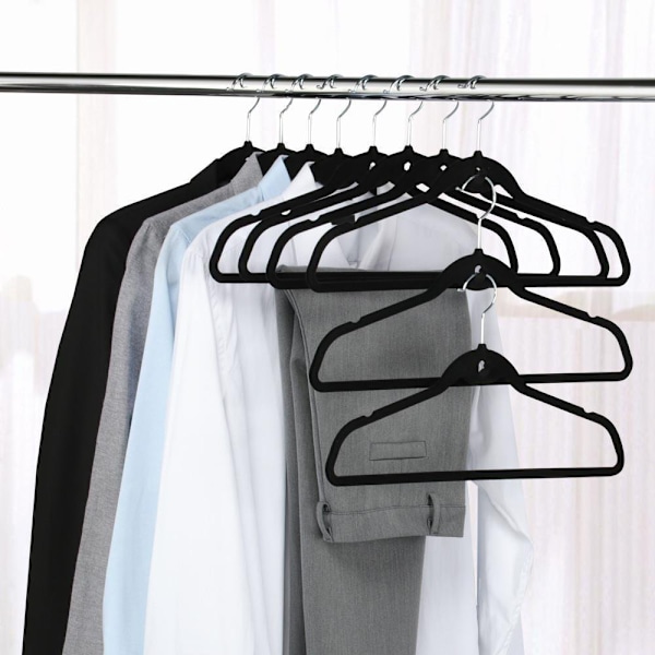 Galge med non-slip sammet och hängkrok 10-pack