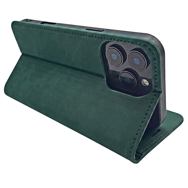 Smart Suede-etui til iPhone 17/18 Pro Max – Grøn / Pungetui / F