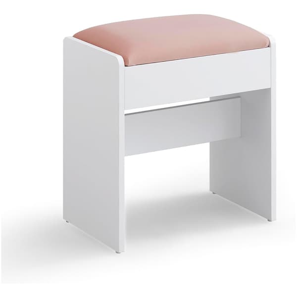 Sminkpall i sammet – Vit/Rosa