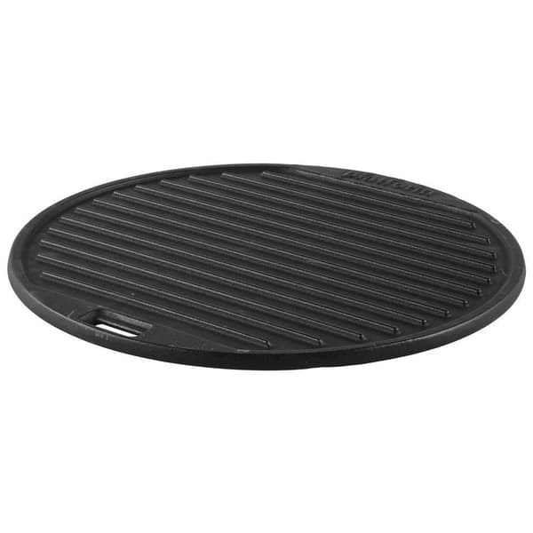 Mustang vendbar grillplade Ø29 cm / støbejernsplade med rillet